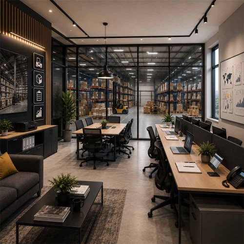 Warehouse Office Interior in Delhi NCR Warehouse Office Interior in Delhi NCR